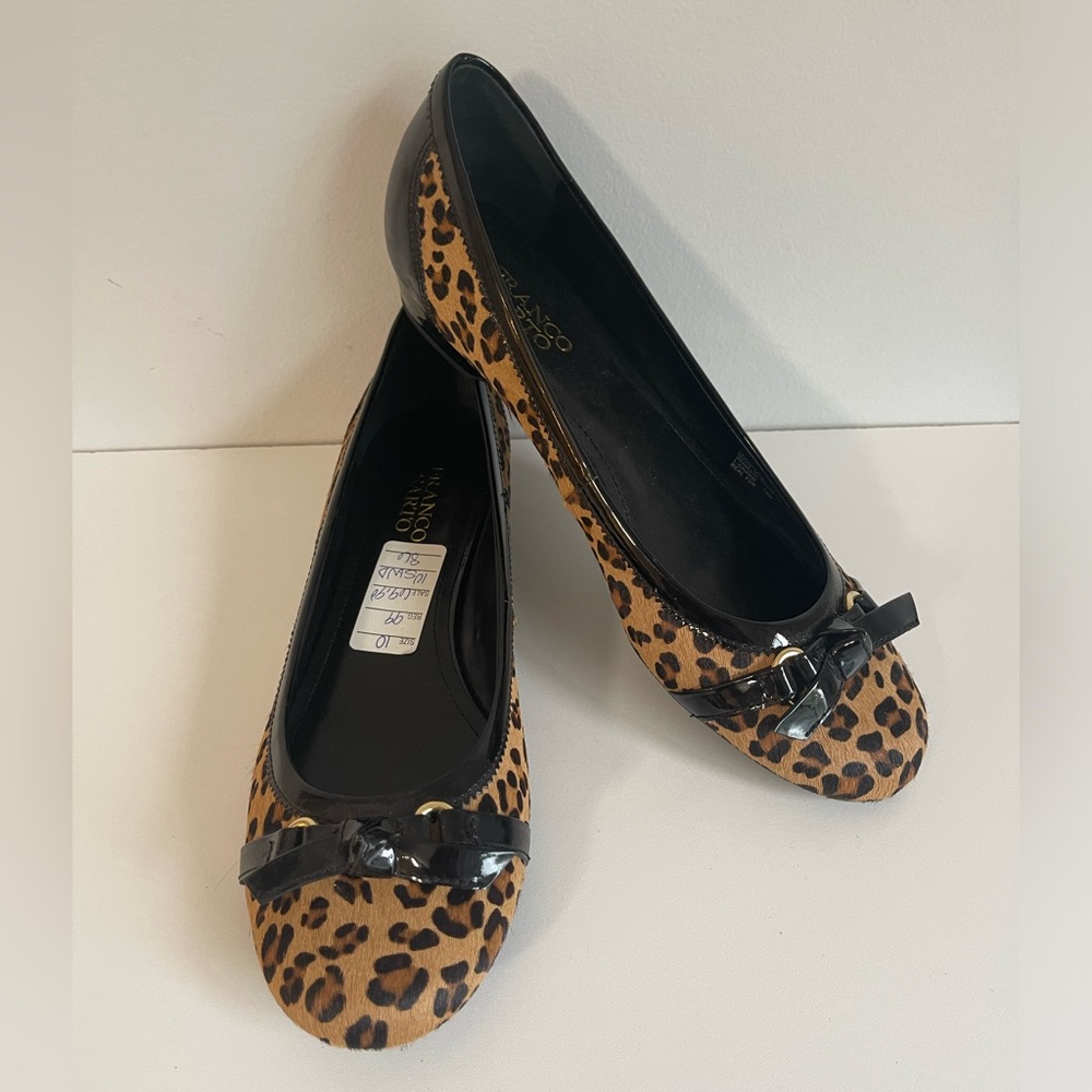 Women’s Leopard Print/Black Patient Leather SZ 10M Franco Sarto New in Box
